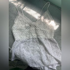 White Crochet Top